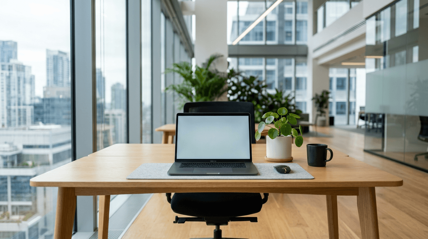 Clean modern office desk